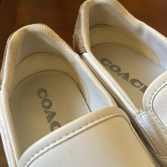 COACH Walker Leather Slip-On Shoes sneakers white size 8.5 - Picture 10 of 16
